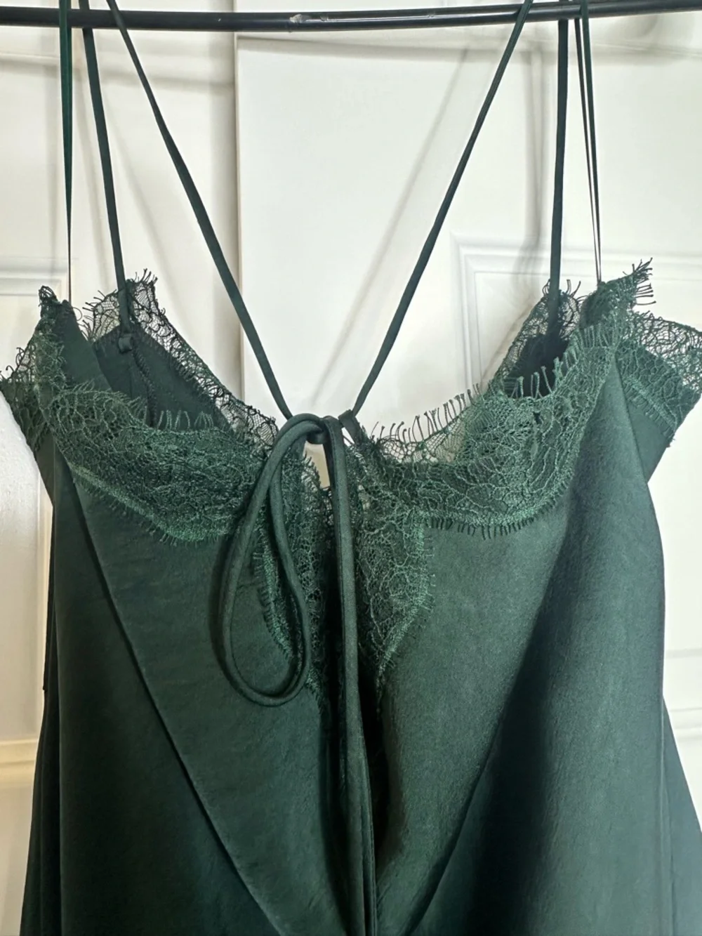 Z SUPPLY After Hours Garland Green Satin Midi Dress | Size Large | NWT